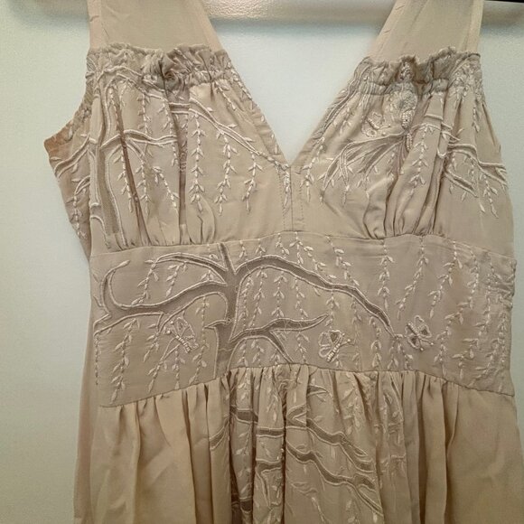 TRACY REESE off-white cream silk midi bridal dress 4 - Picture 3 of 9